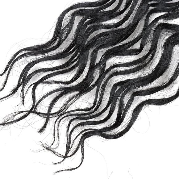 Faux Locs Crochet Hair Soft Locs Wavy Ends 18 Inch 8 Pack Natural Black main image 7